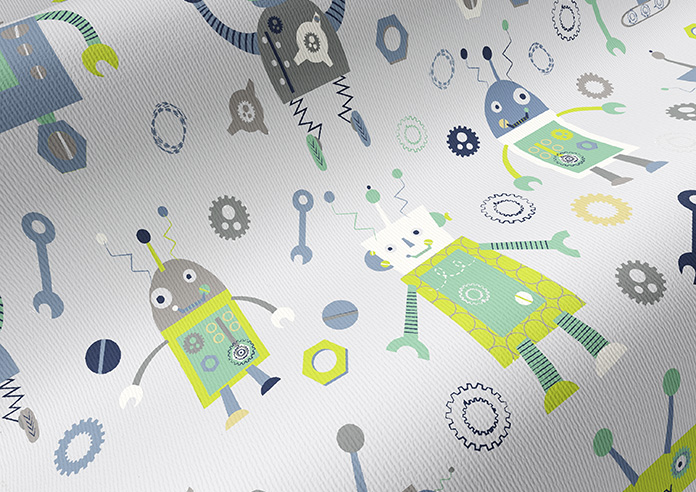 Robots, Gearbox Greens - Twist&Fit Roller Blind - Image 4